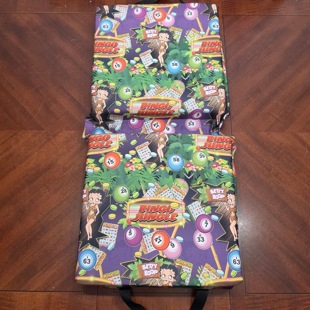 Betty Boop Seat Cushion Purple Bingo Jungle Folding Stadium Pad USA Comfort